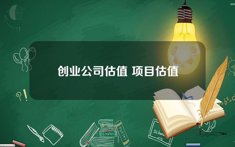 创业公司估值 项目估值